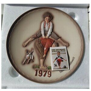 Norman Rockwell First Edition 1979 Annual Plate "Leap Frog" Limited Edition NEW
